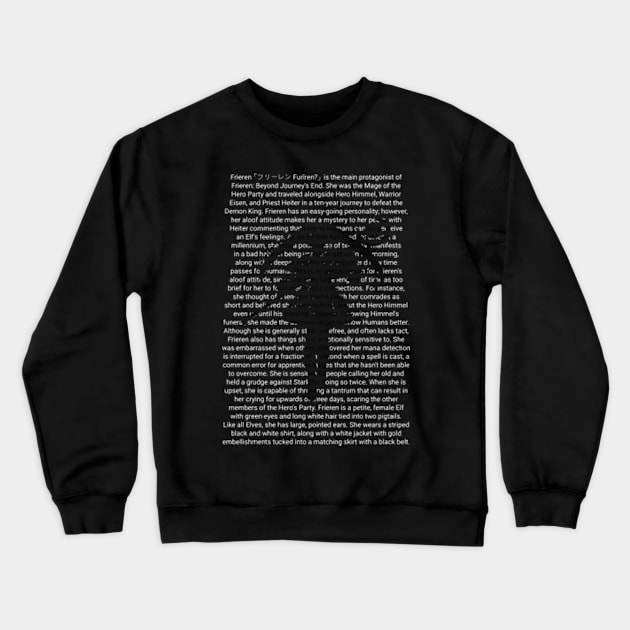 Frieren the Slayer Sousou no Frieren Anime Black and White Aesthetic Typography Art SNF-181 Crewneck Sweatshirt by Animangapoi